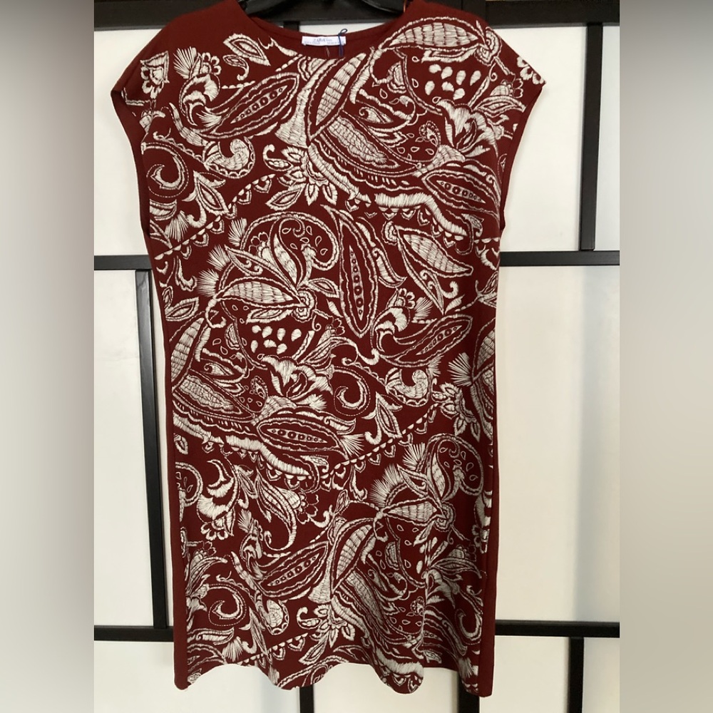 NWT Zara casual sleeveless shift dress with embellished detailing